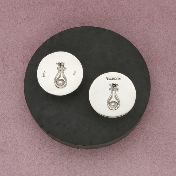 john hardy sterling silver vintage bali shadow box clip-on earrings - Picture 3 of 3